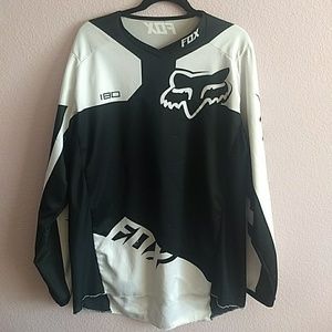 Fox white & black long sleeve jersey